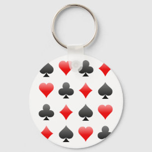 Blackjack / Poker Card Suits: Vector Art: Keychain