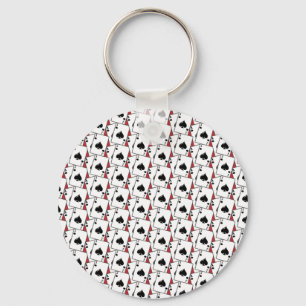 Blackjack Spades Red Large Keychain