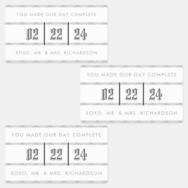 Blackletter Crystal Wedding Gift Label (Group)