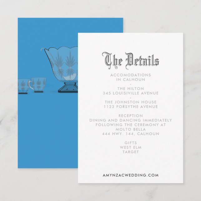 Blackletter Wedding Details Enclosure Card (Front/Back)