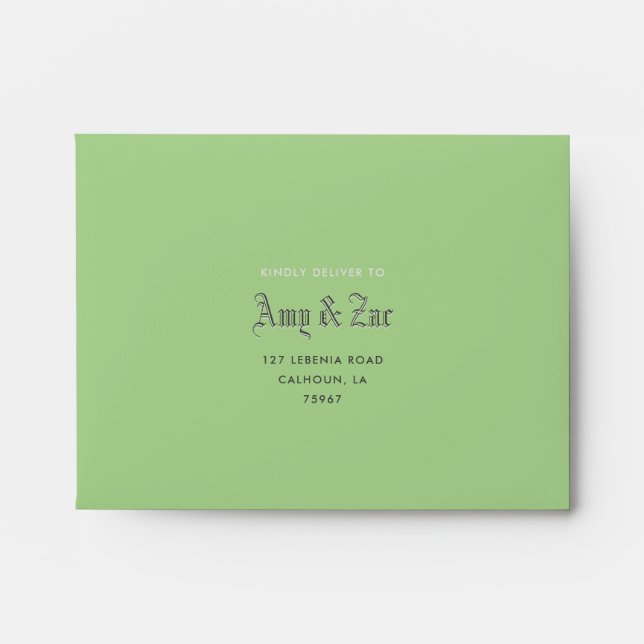 Blackletter Wedding RSVP Envelope (Front)