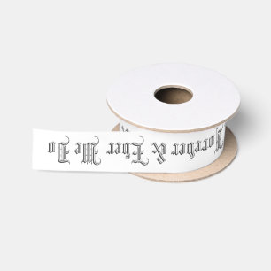 Blackletter Wedding Words Satin Ribbon