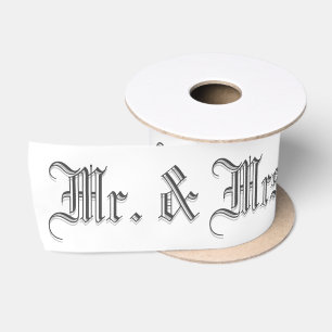 Blackletter Wedding Words Satin Ribbon