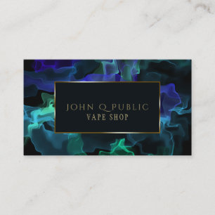 Blacklight Blue Teal Green Vapour for Vape Shops Business Card