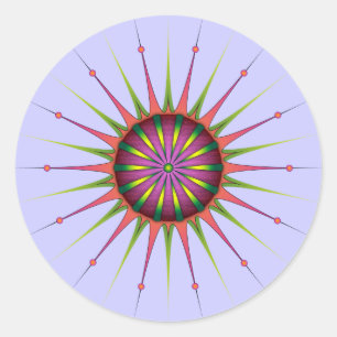 Blacklight Flower Classic Round Sticker