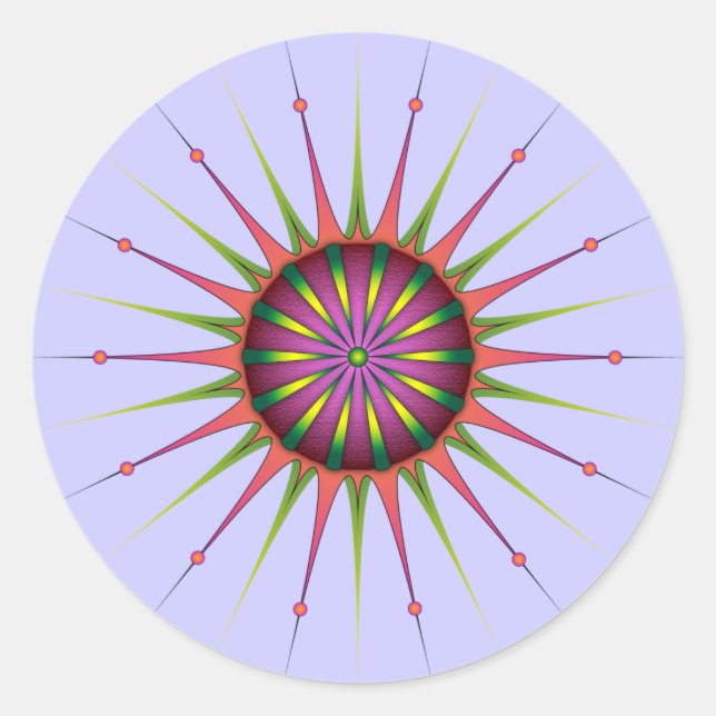 Blacklight Flower Classic Round Sticker (Front)