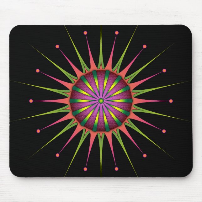 Blacklight Flower Mouse Pad (Front)