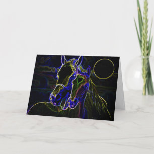 Blacklight Horses Card