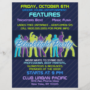 Blacklight Party Flyer Invitation Announcements