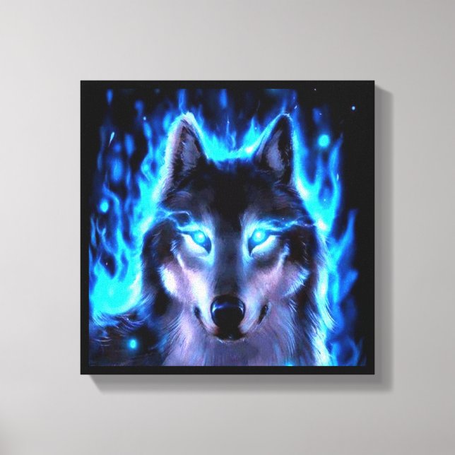 BLACKLIGHT WOLF CANVAS WALL DECORATION (Front)