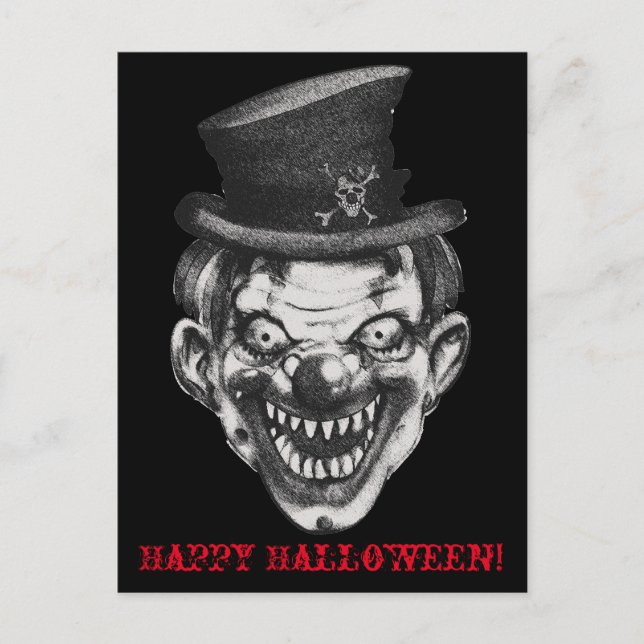 BlackLines Horror Happy Teeth Clown Postcard (Front)
