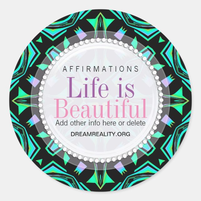 Blacklite Aztec Magic Custom Round Sticker (Front)