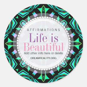 Blacklite Aztec Magic Custom Round Sticker