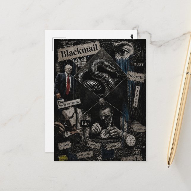Blackmail Political Collage Postcard (Front/Back In Situ)