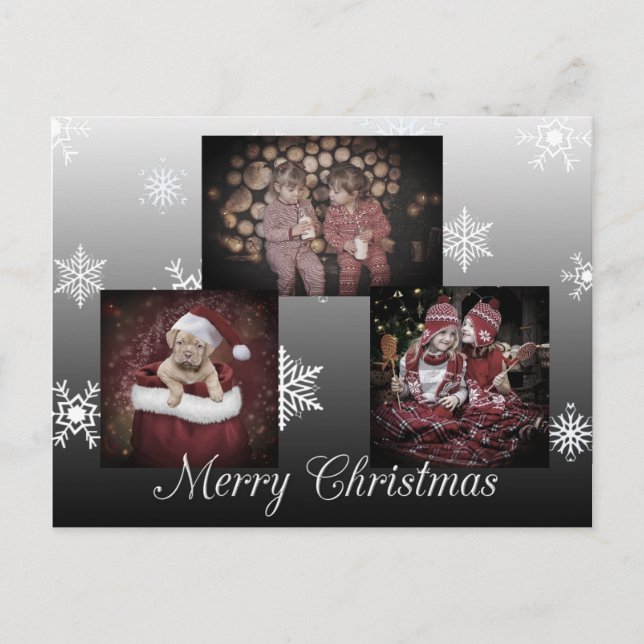 BlackMerry Christmas Personalized Photo Postcard (Front)