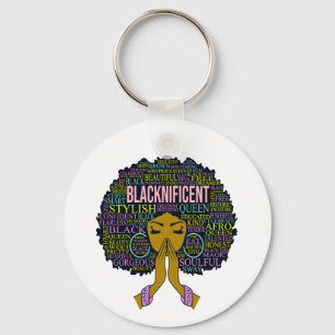 Blacknificent Black Queen Melanin Sista Girl Magic Keychain