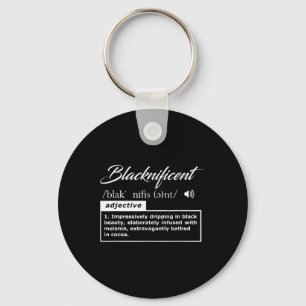 Blacknificent Definition Afro African American Bla Keychain