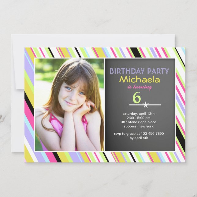 Blackout Photo Birthday Party Invitation (Front)