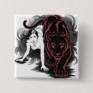 Blackpanther with women 2 inch square button
