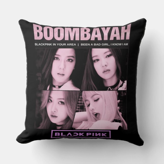 BlackPink BoomBayah Throw Pillow (Front)