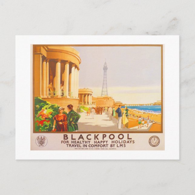Blackpool British Railways LMS Vintage Travel Postcard (Front)