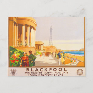 Blackpool British Railways LMS Vintage Travel Postcard