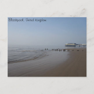 Blackpool Central Pier and Beach Postcard