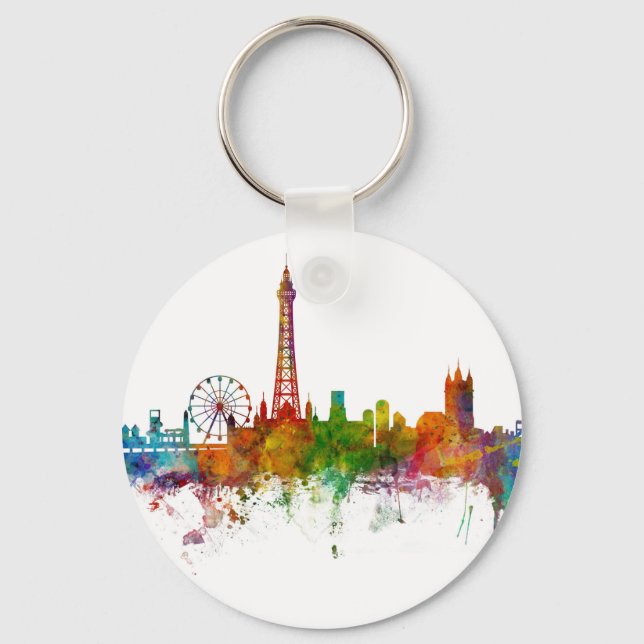 Blackpool England Skyline Keychain (Front)