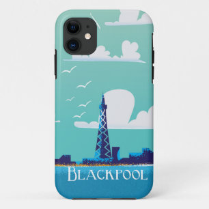 Blackpool, England vintage travel poster iPhone 11 Case