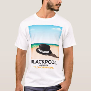 Blackpool "kiss me quick" hat travel train poster T-Shirt