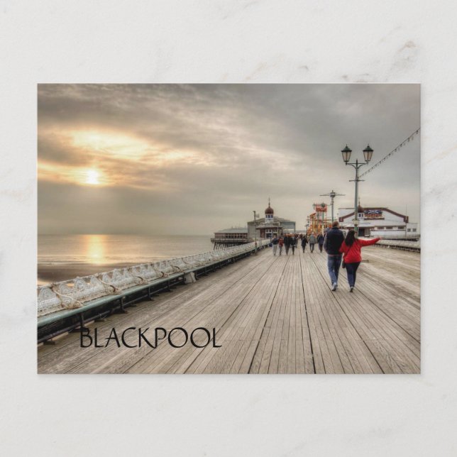 Blackpool Pier English Seaside  Resort Postcard (Front)