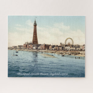 Blackpool Promenade & Tower, England c1905 Jigsaw Puzzle