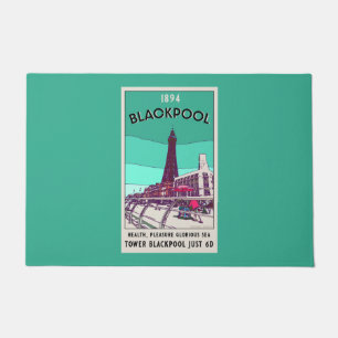  Blackpool Seaside Resort England Vintage Art   Doormat