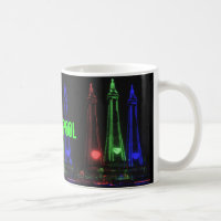 Blackpool Tower Beautiful Night Lights, Red, Green