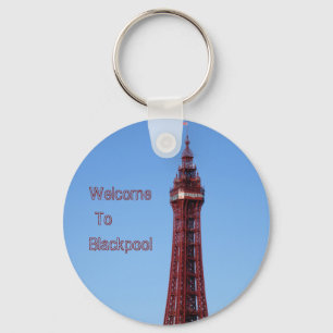 Blackpool Tower Blue Sky Day Keychain