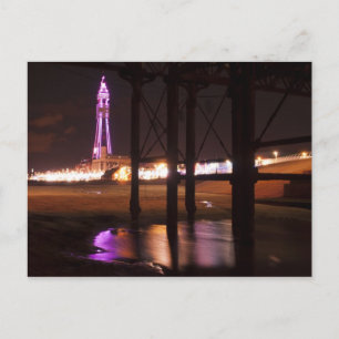 blackpool tower lights postcard
