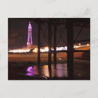 blackpool tower lights postcard