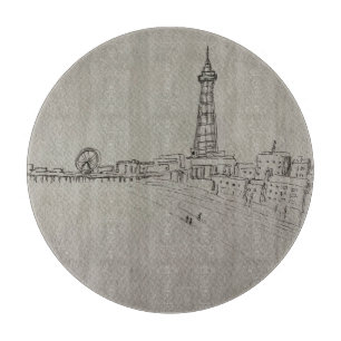 Blackpool Tower Original Art  Cutting Board