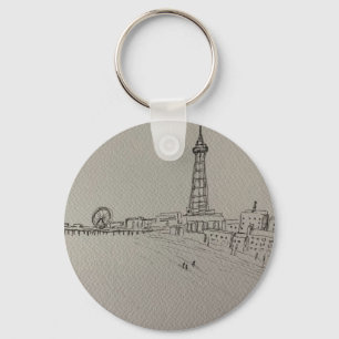 Blackpool Tower Original Art  Keychain