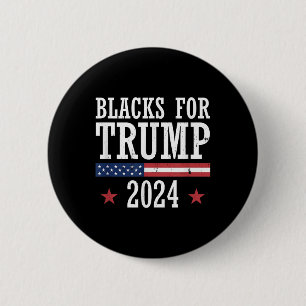 Blacks For Trump 2024 Presidential Election 2 Inch Round Button