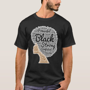 Blacks History Month Afro Words Art Natural Hair T-Shirt