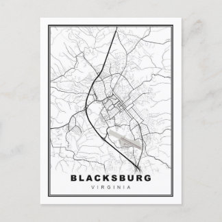 Blacksburg Map Holiday Postcard