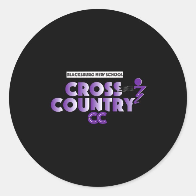 Blacksburg New School Cc Running Club Long Sleeve  Classic Round Sticker (Front)