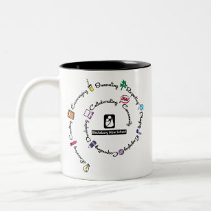 Blacksburg New School Color Spiral mug