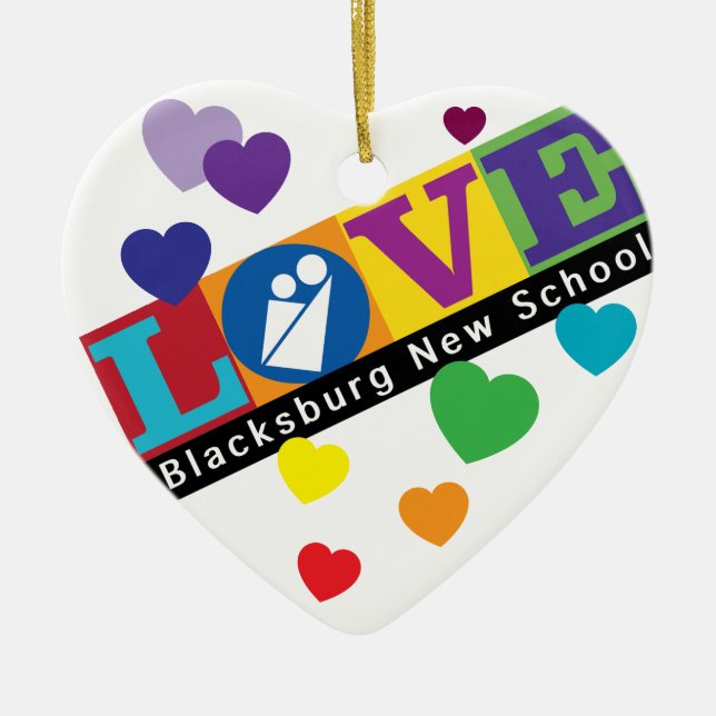 Blacksburg New School Heart Ornament (Front)