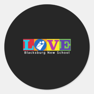 Blacksburg New School Merch Adult Slim Cut  Classic Round Sticker