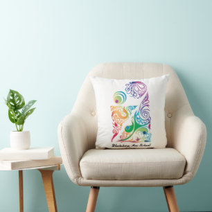 Blacksburg New School Rainbow Classes Art Logo Throw Pillow