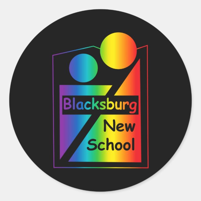 Blacksburg New School Retro Design _1  Classic Round Sticker (Front)