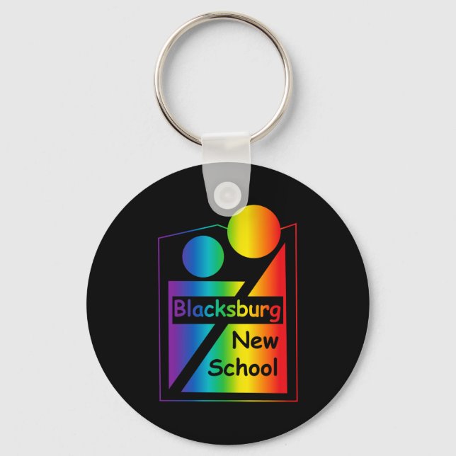 Blacksburg New School Retro Design  Keychain (Front)