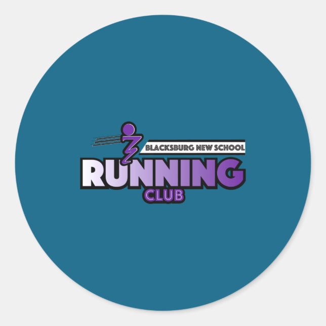 Blacksburg New School Running Club  Classic Round Sticker (Front)
